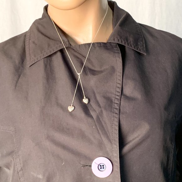 Authentic Tiffany & Co 925 Silver Double Dangling Hearts Pendant Necklace - Picture 7 of 9